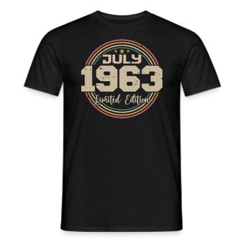 1963 Geburtstag Juli 1963 Geschenk Juli 1963 - Männer T-Shirt - Schwarz - Vorne - AI Model Male 178 light (178cm)