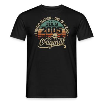Cadeau Juillet 2005 Cadeau Anniversaire 2005 Juli - Männer T-Shirt - Schwarz - Vorne - AI Model Male 178 light (178cm)