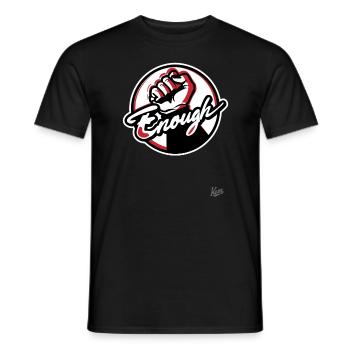 Fist in the air, enough is enough - Men's T-Shirt - black - Front - AI Model Male 178 light (178cm)