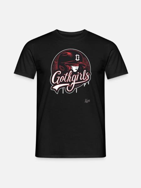 Baseball-Helm für Gothic-Mädchen - Männer T-Shirt - Schwarz