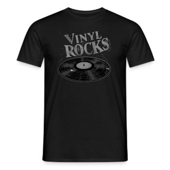 Vinyl Rocks - Men's T-Shirt - black - Front - AI Model Male 178 light (178cm)