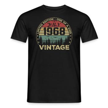 Cadeau D'anniversaire Juillet 1968 Vintage 1968 - T-shirt homme - noir - Devant - AI Model Male 178 light (178cm)