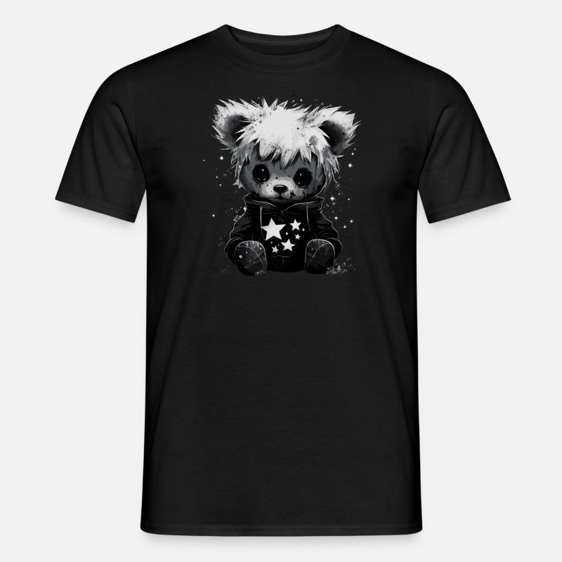 Niedlicher Emo Teddybär - Männer T-Shirt - Schwarz