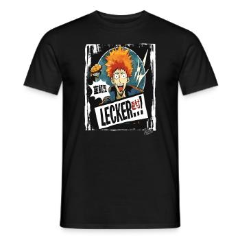 Ramen de dessin animé : Le gars dit « Miam ! » - T-shirt homme - noir - Devant - AI Model Male 178 light (178cm)