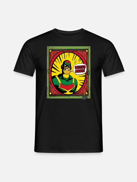 Super anti-héros : la politique est de la merde - T-shirt homme - noir