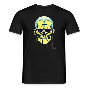 ein cooler Cartoon Totenkopf - Männer T-Shirt - Schwarz - Vorne - AI Model Male 178 light (178cm)