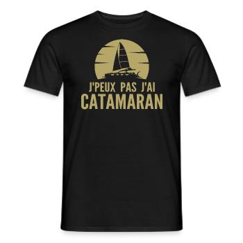 Ich kann keinen Katamaran haben! Katamaran Geschenkidee - Männer T-Shirt - Schwarz - Vorne - AI Model Male 178 light (178cm)