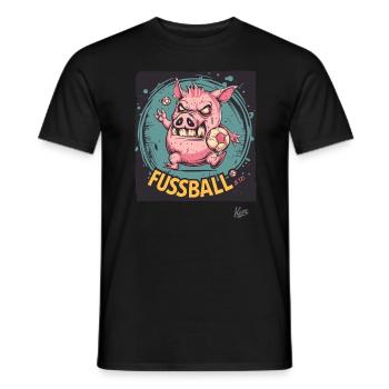 Cochon de football : Nous voulons le football maintenant - T-shirt homme - noir - Devant - AI Model Male 178 light (178cm)