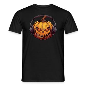 Halloween Music Pumpkin - Men's T-Shirt - black - Front - AI Model Male 178 light (178cm)