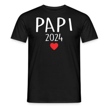 papa - futur papa 2024 - T-shirt homme - noir - Devant - AI Model Male 178 light (178cm)