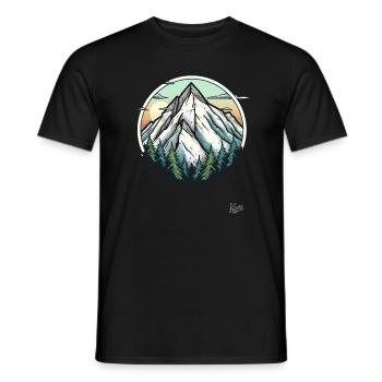 Natur mit Bäumen und Berg - Männer T-Shirt - Schwarz - Vorne - AI Model Male 178 light (178cm)