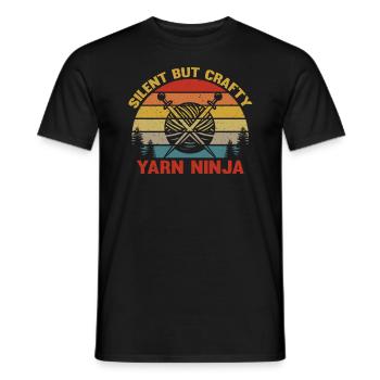 Knitting - Knitting Crochet - Knitting Yarn - Männer T-Shirt - Schwarz - Vorne - AI Model Male 178 light (178cm)