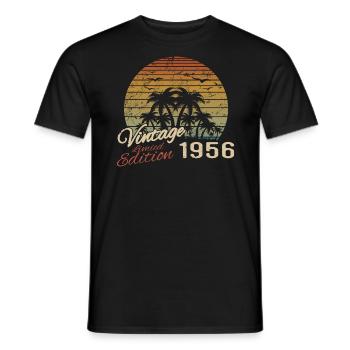 Jahrgang 1956 Geburtstagsgeschenk 1956 Retro 1956 - Männer T-Shirt - Schwarz - Vorne - AI Model Male 178 light (178cm)