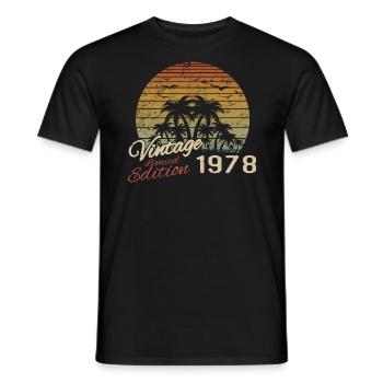 Vintage 1978 Birthday Gift 1978 Retro 1978 - Men's T-Shirt - black - Front - AI Model Male 178 light (178cm)