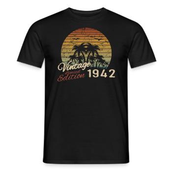Vintage 1942 Geburtstagsgeschenk 1942 Retro 1942 - Männer T-Shirt - Schwarz - Vorne - AI Model Male 178 light (178cm)