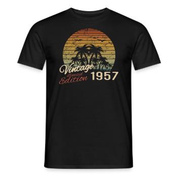 Vintage 1957 Geburtstagsgeschenk 1957 Retro 1957 - Männer T-Shirt - Schwarz - Vorne - AI Model Male 178 light (178cm)