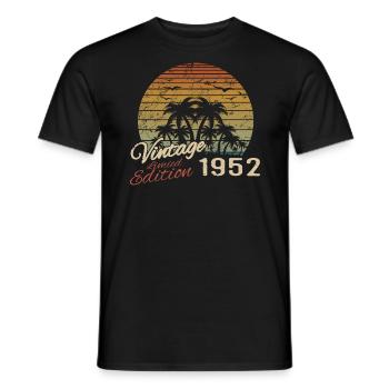 Vintage 1952 Anniversaire Cadeau 1952 Rétro 1952 - T-shirt homme - noir - Devant - AI Model Male 178 light (178cm)
