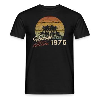 Vintage 1975 Geburtstagsgeschenk 1975 Retro 1975 - Männer T-Shirt - Schwarz - Vorne - AI Model Male 178 light (178cm)