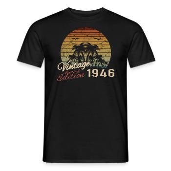 Vintage 1946 Anniversaire Cadeau 1946 Rétro 1946 - T-shirt homme - noir - Devant - AI Model Male 178 light (178cm)