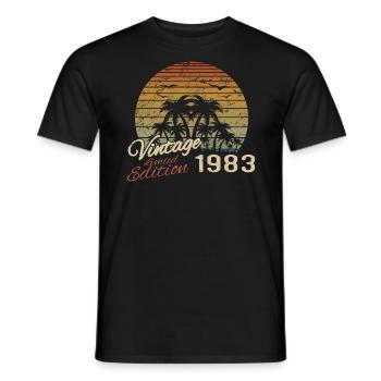 Jahrgang 1983 Geburtstagsgeschenk 1983 Retro 1983 - Männer T-Shirt - Schwarz - Vorne - AI Model Male 178 light (178cm)