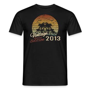 Vintage 2013 Anniversaire Cadeau 2013 Rétro 2013 - T-shirt homme - noir - Devant - AI Model Male 178 light (178cm)