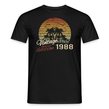 Jahrgang 1988 Geburtstagsgeschenk 1988 Retro 1988 - Männer T-Shirt - Schwarz - Vorne - AI Model Male 178 light (178cm)