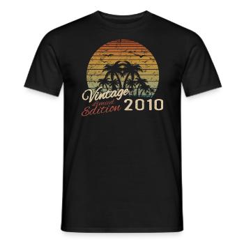 Vintage 2010 Anniversaire Cadeau 2010 Rétro 2010 - T-shirt homme - noir - Devant - AI Model Male 178 light (178cm)