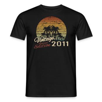 Vintage 2011 Anniversaire Cadeau 2011 Rétro 2011 - T-shirt homme - noir - Devant - AI Model Male 178 light (178cm)