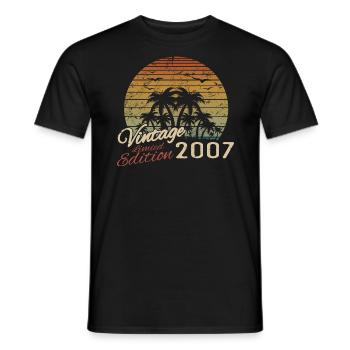 Jahrgang 2007 Geburtstagsgeschenk 2007 Retro 2007 - Männer T-Shirt - Schwarz - Vorne - AI Model Male 178 light (178cm)
