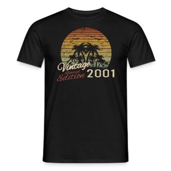 Jahrgang 2001 Geburtstagsgeschenk 2001 Retro 2001 - Männer T-Shirt - Schwarz - Vorne - AI Model Male 178 light (178cm)