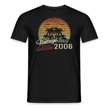 Vintage 2006 Birthday Gift 2006 Retro 2006 - Men's T-Shirt - black - Front - AI Model Male 178 light (178cm)