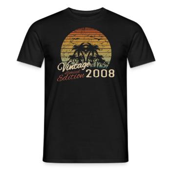 Jahrgang 2008 Geburtstagsgeschenk 2008 Retro 2008 - Männer T-Shirt - Schwarz - Vorne - AI Model Male 178 light (178cm)