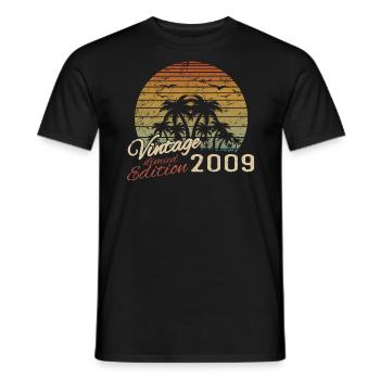 Vintage 2009 Birthday Gift 2009 Retro 2009 - Men's T-Shirt - black - Front - AI Model Male 178 light (178cm)
