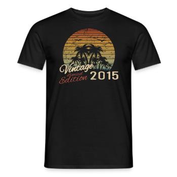 Jahrgang 2015 Geburtstagsgeschenk 2015 Retro 2015 - Männer T-Shirt - Schwarz - Vorne - AI Model Male 178 light (178cm)