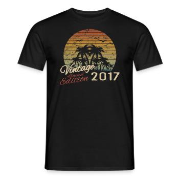 Vintage 2017 Anniversaire Cadeau 2017 Rétro 2017 - T-shirt homme - noir - Devant - AI Model Male 178 light (178cm)