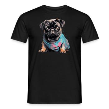 Niedlicher Mops - Männer T-Shirt - Schwarz - Vorne - AI Model Male 178 light (178cm)