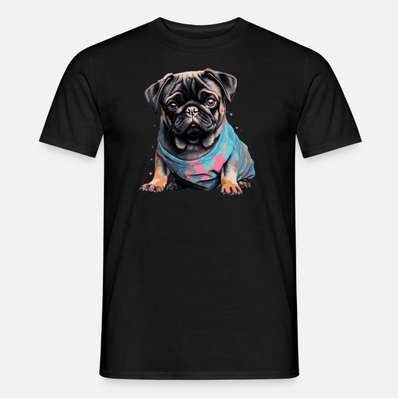 Niedlicher Mops - Männer T-Shirt - Schwarz