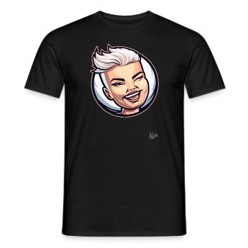 Short-haired lucky cat: Woman, fresh and cheeky! - Men's T-Shirt - black - Front - AI Model Male 178 light (178cm)