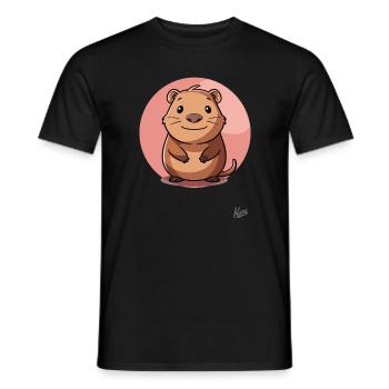 Niedlicher und fröhlicher bescheidener Hamster - Männer T-Shirt - Schwarz - Vorne - AI Model Male 178 light (178cm)
