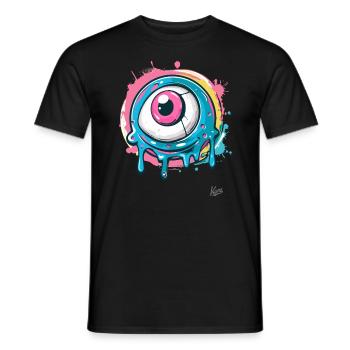 The cool paint splash eye - Men's T-Shirt - black - Front - AI Model Male 178 light (178cm)