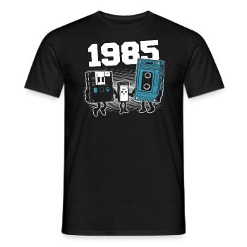 Vintage Born In 1985 Birthday Gift 1985 - Men's T-Shirt - black - Front - AI Model Male 178 light (178cm)
