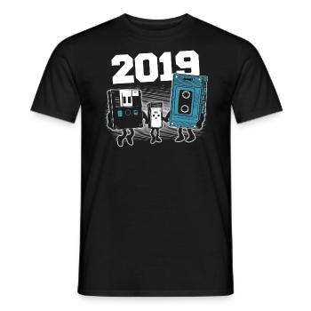 Vintage Born In 2019 Birthday Gift 2019 - Men's T-Shirt - black - Front - AI Model Male 178 light (178cm)