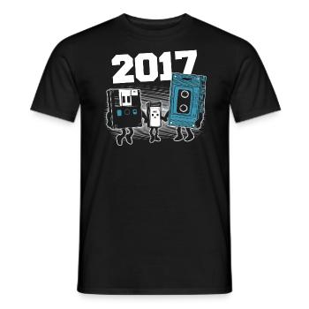 Vintage Born In 2017 Birthday Gift 2017 - Men's T-Shirt - black - Front - AI Model Male 178 light (178cm)