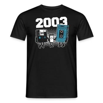 Vintage Born In 2003 Birthday Gift 2003 - Men's T-Shirt - black - Front - AI Model Male 178 light (178cm)