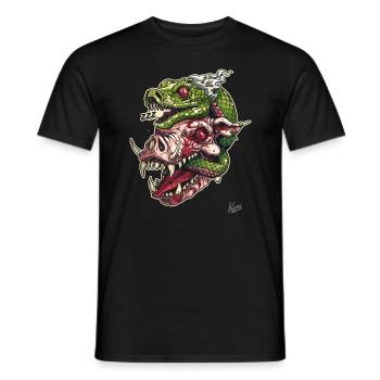 Crâne de serpent à tête de cochon zombie - T-shirt homme - noir - Devant - AI Model Male 178 light (178cm)