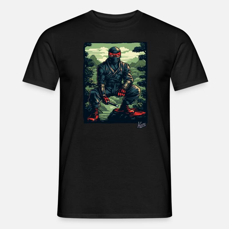 Schwarzer Natur Ninja - Männer T-Shirt - Schwarz