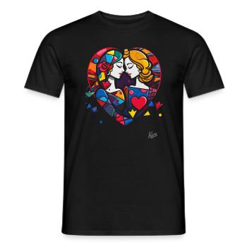 Lovers and Hearts: A Matter of the Heart and Love - Men's T-Shirt - black - Front - AI Model Male 178 light (178cm)