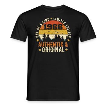 Original 1966 Geburtstagsgeschenk 1966 authentisch - Männer T-Shirt - Schwarz - Vorne - AI Model Male 178 light (178cm)