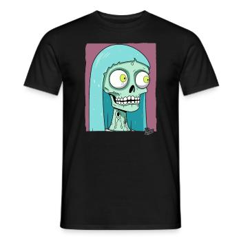 Marriage of the Skull Zombie Bride - Men's T-Shirt - black - Front - AI Model Male 178 light (178cm)