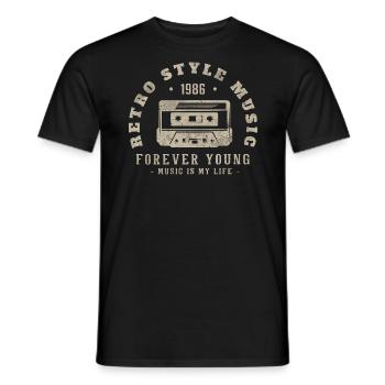 Retro 1986 Birthday Gift 1986 Vintage 1986 - Men's T-Shirt - black - Front - AI Model Male 178 light (178cm)